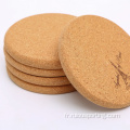 Logo personnalisé Natural Cork Placemat Round Cork Coaster